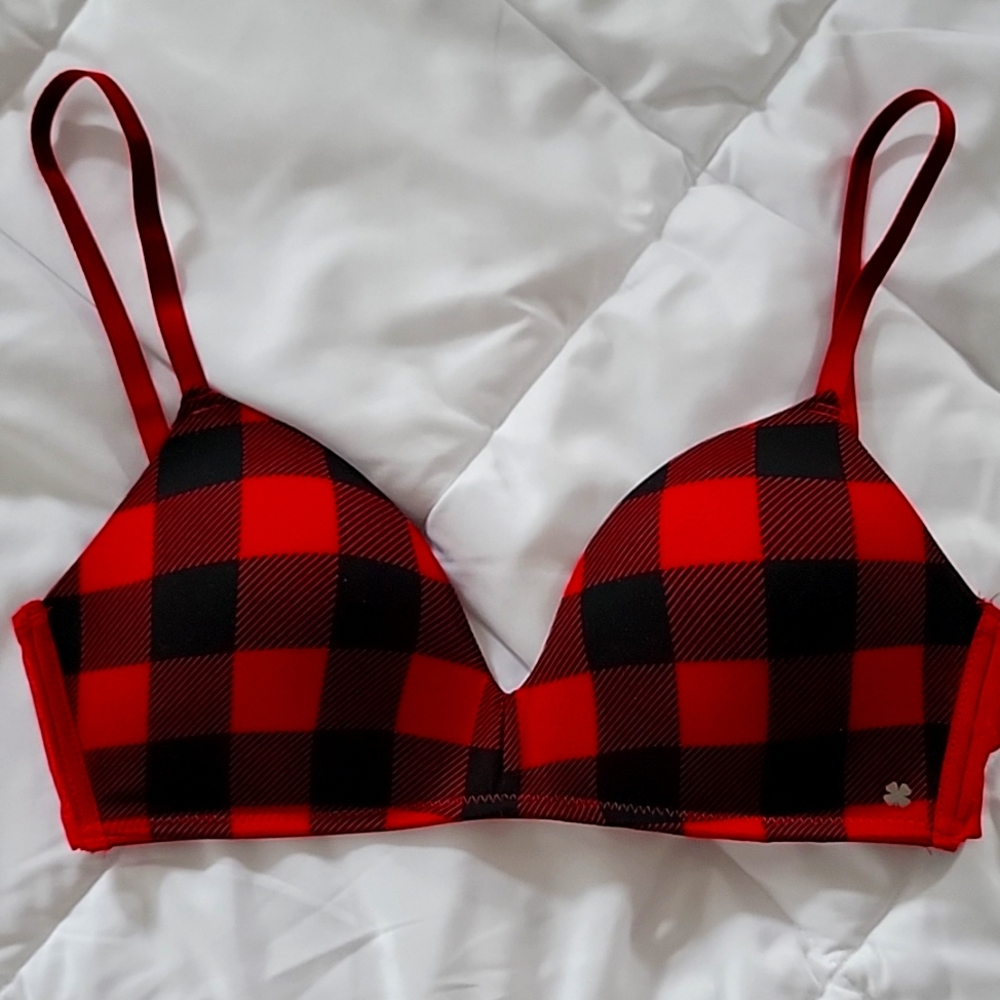 Lucky Brand Women's Buffalo Check Plaid Bra Size 34C